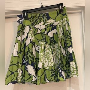 ⭐️New York & Company Green and Blue Floral Skater Skirt